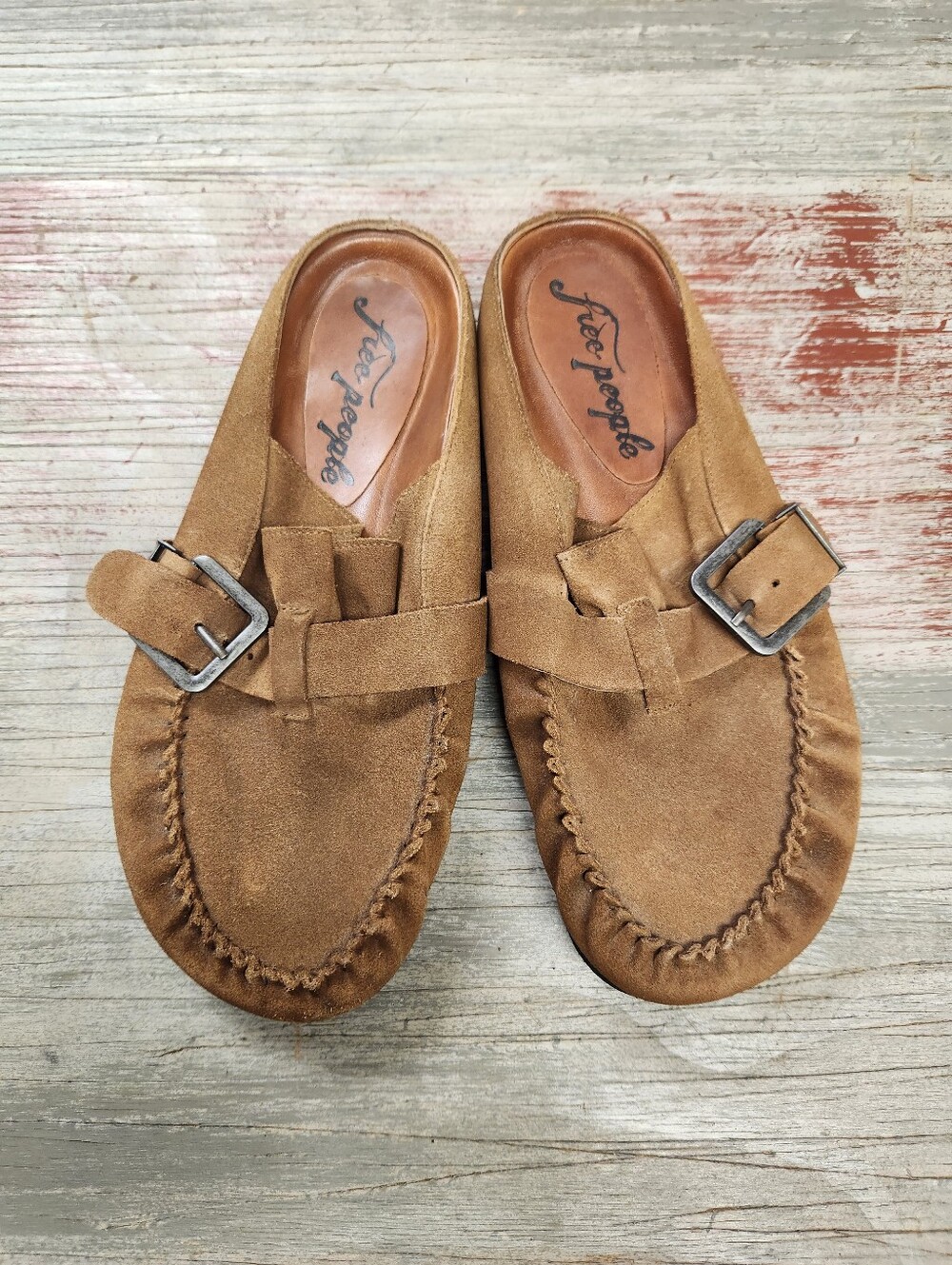 Free People After Riding Mule Color Macadamiana Suede Women's 9